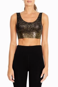 Marika Carter Long Sports Bra - Black Gold