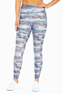 Marika High Rise Side Pocket Ankle Legging - Heron Distressed Floral -Sporty Vibe Shop MLL1145A 9PQ.8654
